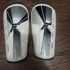 White & Black Graphic Shin Guards